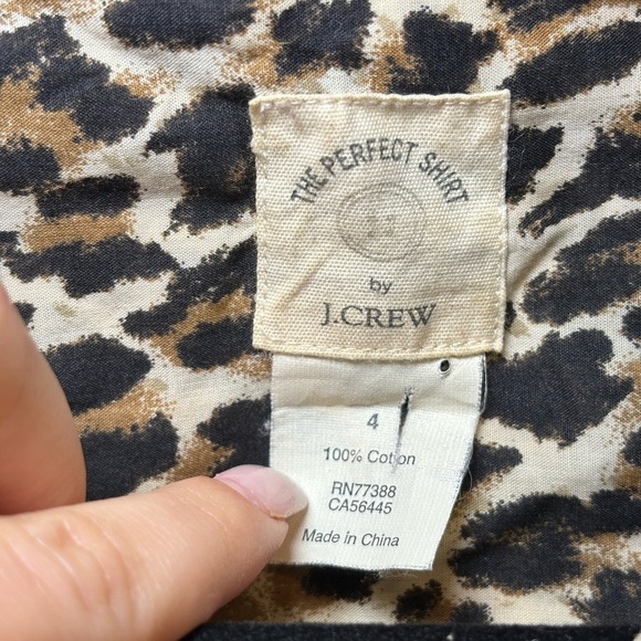 J.Crew The Perfect Shirt - Animal Print Button-up Leopard Shirt Fit in Size 4 - Picture 5 of 9